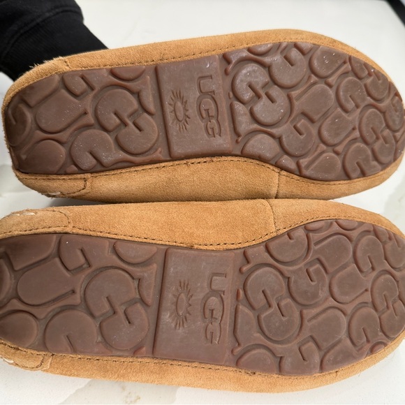 UGG Ansley Tan Suede Slippers - Picture 2 of 3
